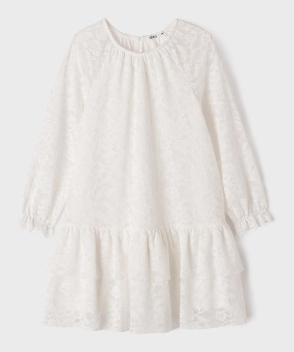 Robe courte à manches longues en dentelle fille vue1 - GEMO (ENFANT) - GEMO