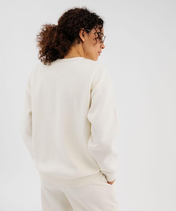 Sweat à col rond en molleton uni femme vue4 - GEMO 4G FEMME - GEMO