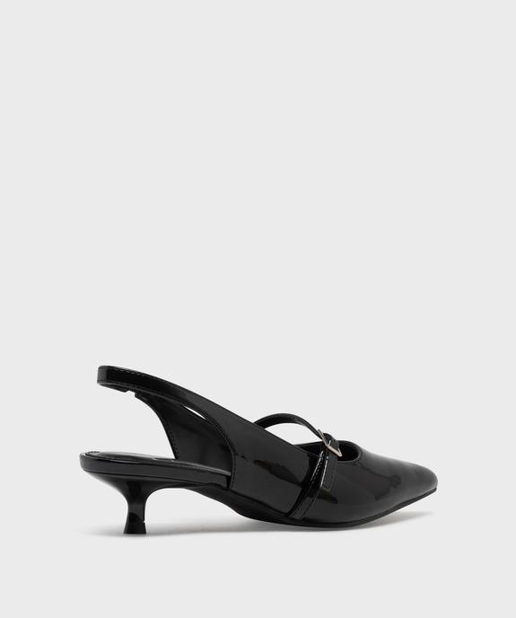 Escarpins sling-back à bout pointu et bride cou-de-pied vernis femme - Follow Me vue4 - FOLLOW ME - GEMO