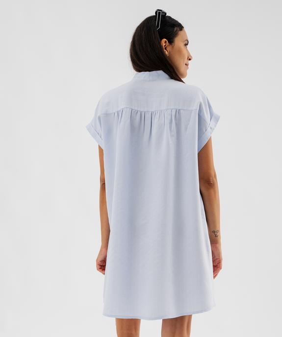 Robe courte manches coutes à col lavallière vue3 - GEMO 4G FEMME - GEMO