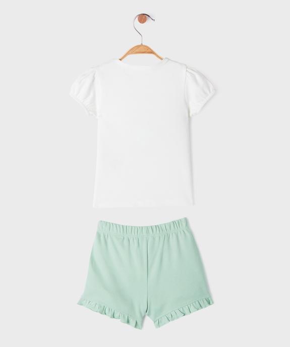 Ensemble 2 pièces avec motif baleines bébé fille tee-shirt et short vue3 - GEMO 4G BEBE - GEMO