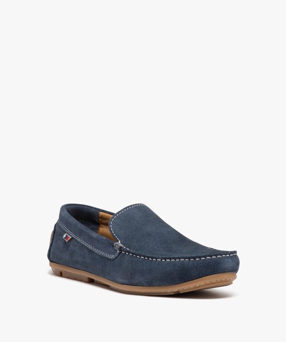 Mocassins homme unis en cuir velours vue2 - URBAN STEPS GEMO FOR GOOD - GEMO