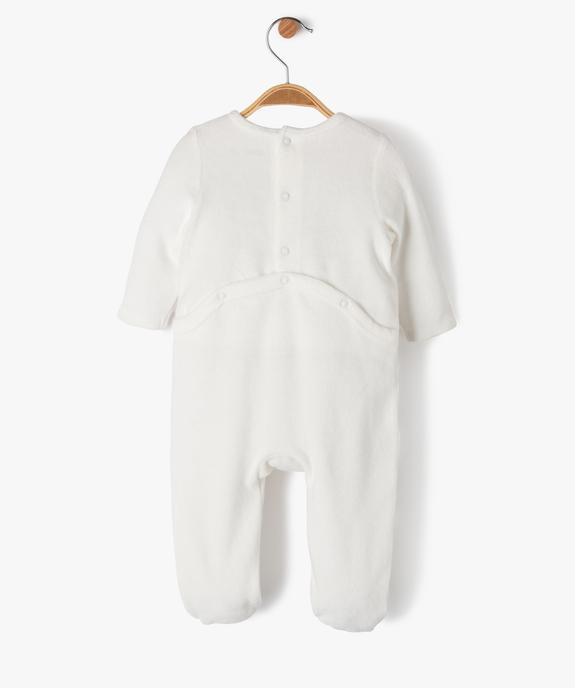 Pyjama en velours à pont-dos pressionné bébé vue3 - GEMO(BB COUCHE) - GEMO