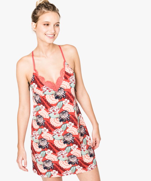 Nuisette dos nageur en tulle vue1 - GEMO(HOMWR FEM) - GEMO