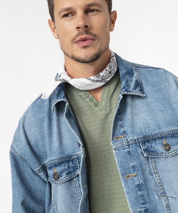 Veste en jean délavée homme vue3 - GEMO 4G HOMME - GEMO