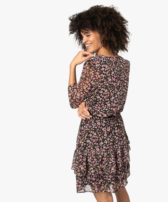 Robe femme imprimée avec volant dans le bas vue3 - GEMO(FEMME PAP) - GEMO