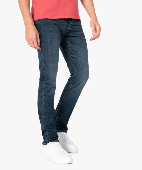 Jean homme coupe straight aspect délavé sur l’avant vue1 - GEMO (HOMME) - GEMO