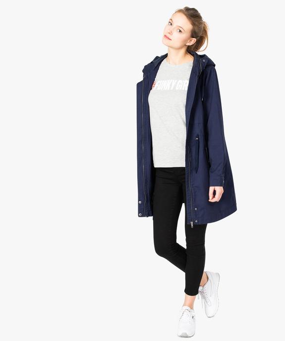 Parka femme fine mi-longue à capuche vue5 - GEMO(FEMME PAP) - GEMO