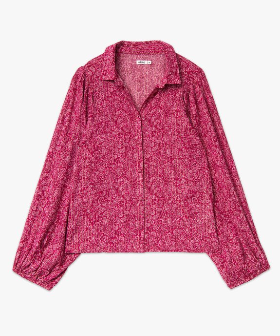 Chemise femme imprimée à manches extra larges vue4 - GEMO(FEMME PAP) - GEMO
