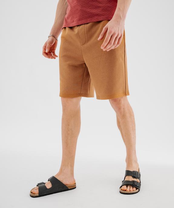 Bermuda en maille French Terry avec taille ajustable homme vue1 - GEMO 4G HOMME - GEMO