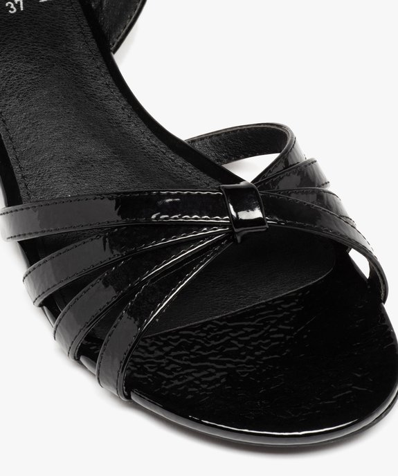 Sandales femme à petit talon et fines brides vernies vue6 - GEMO (CASUAL) - GEMO