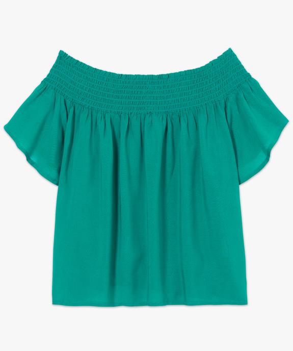Blouse unie à col bateau et manches courtes vue4 - FOLLOW ME - GEMO