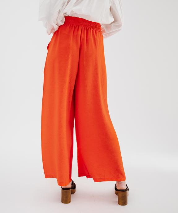 Pantalon ample en viscose texturée et fluide femme vue3 - GEMO 4G FEMME - GEMO