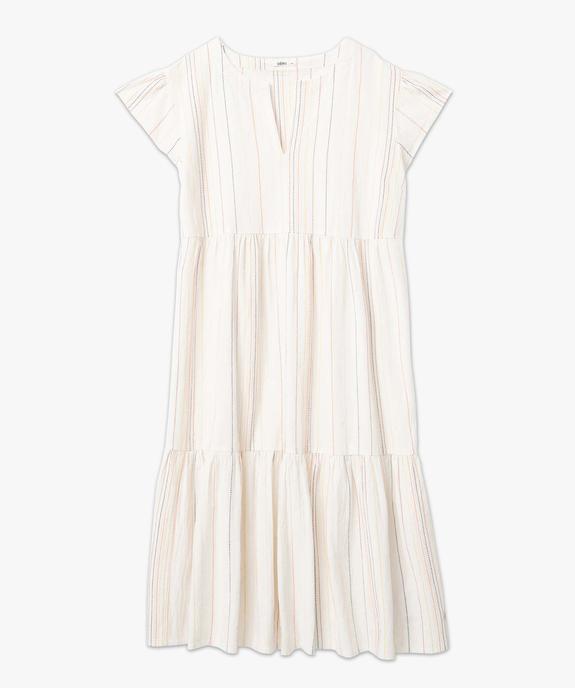 Robe femme grande taille à manches courtes col V et volant vue4 - GEMO (G TAILLE) - GEMO