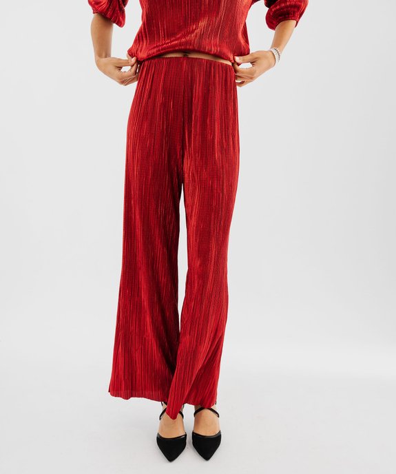 Pantalon en maille plissée métallisée femme vue1 - GEMO(FEMME PAP) - GEMO