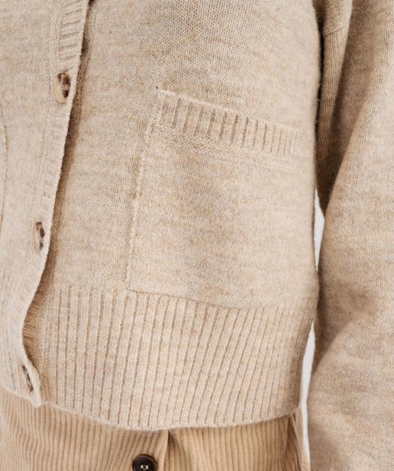 Gilet à col V avec poches femme vue2 - GEMO(FEMME PAP) - GEMO