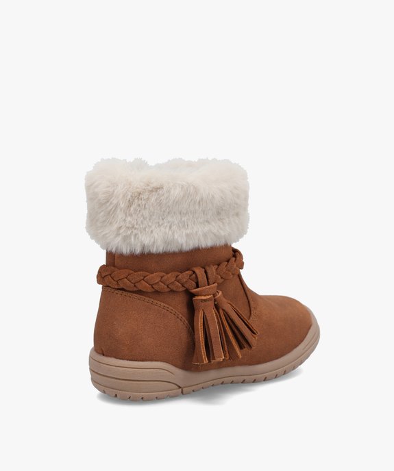 Boots fille avec tige en maille peluche  vue4 - GEMO (ENFANT) - GEMO