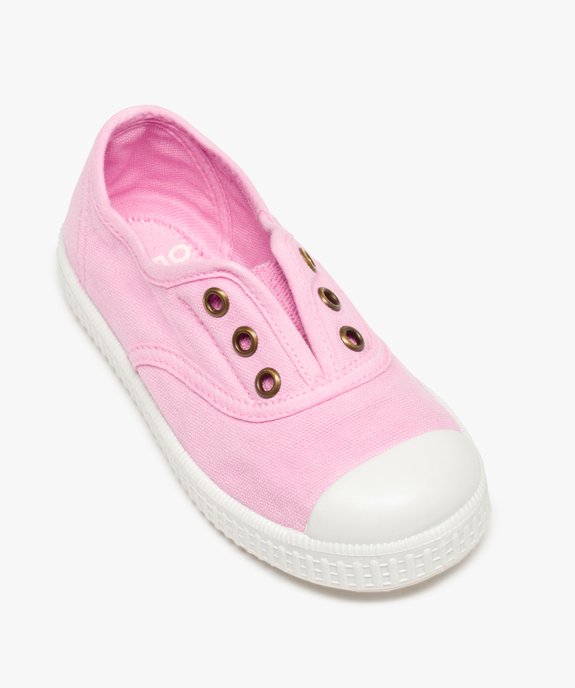 Baskets fille élastiquées en toile unie et bout renforcé vue5 - GEMO (ENFANT) - GEMO