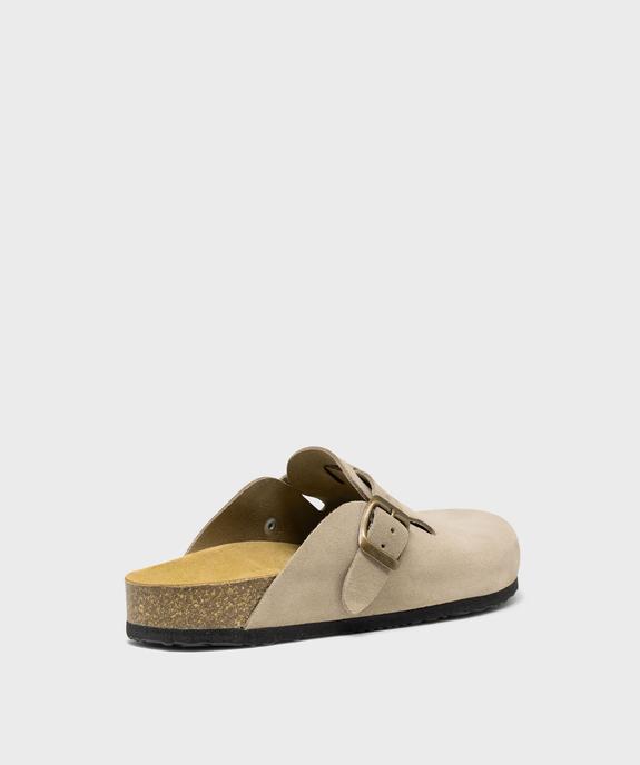 Sabots en cuir suédé avec semelle intérieure anatomique femme vue5 - FOLLOW ME G4G - GEMO