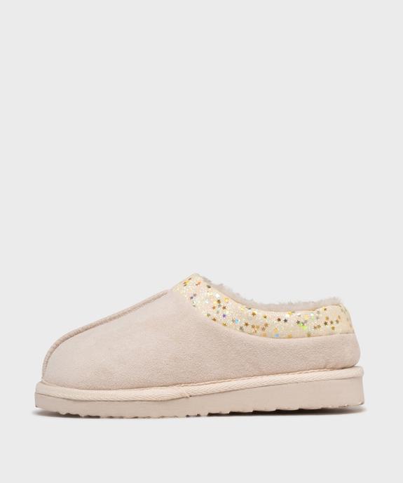 Chaussons en suédine avec doublure fourrure imitation fille vue3 - GEMO (ENFANT) - GEMO