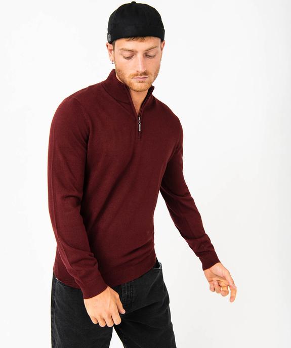 Pull col camionneur zippé en fine maille homme vue2 - GEMO (HOMME) - GEMO