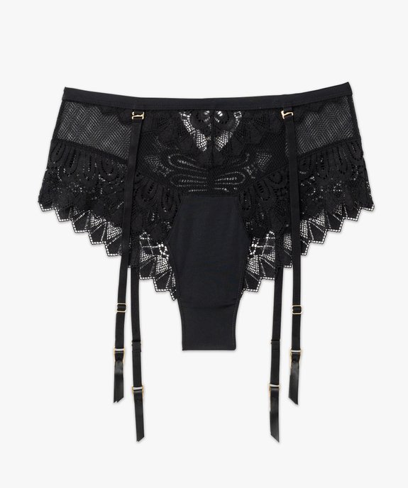 Shorty en dentelle avec jarretelles amovibles femme vue4 - GEMO(HOMWR FEM) - GEMO