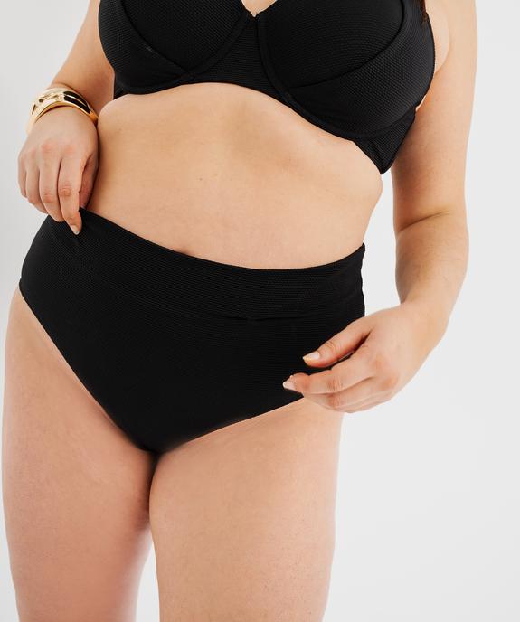 Bas de maillot de bain à ceinture en maille texturé femme grande taille vue1 - GEMO (PLAGE) - GEMO