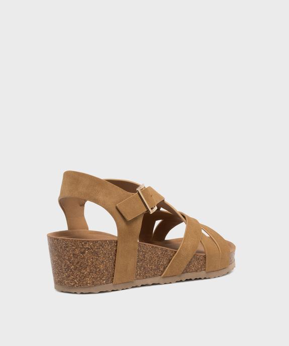 Sandales à talon compensé en suédine femme vue4 - VALENTINA BALDA - GEMO