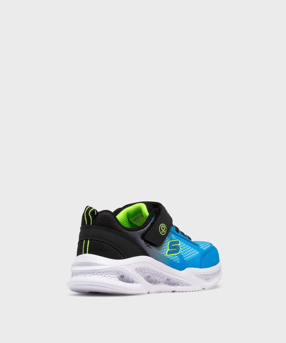 Baskets à scratch avec semelle lumineuse tricolore garçon - Skechers vue4 - SKECHERS - GEMO