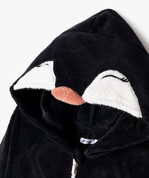 Combinaison pyjama en maille peluche motif pingouin fille vue2 - GEMO (JUNIOR) - GEMO