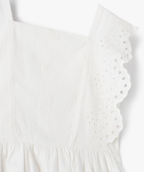 Robe fille sans manches en voile de coton brodé vue2 - GEMO (ENFANT) - GEMO