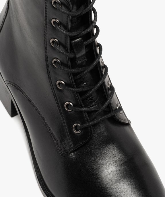Bottines femme en cuir uni et à lacets ronds - Taneo  vue6 - TANEO - GEMO