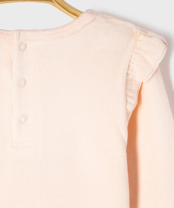 Pyjama 2 pièces en velours motifs oiseaux bébé fille vue5 - GEMO 4G BEBE - GEMO