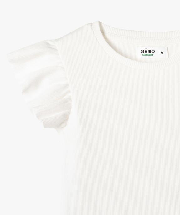 Tee-shirt manches courtes à volants fille vue6 - GEMO 4G FILLE - GEMO