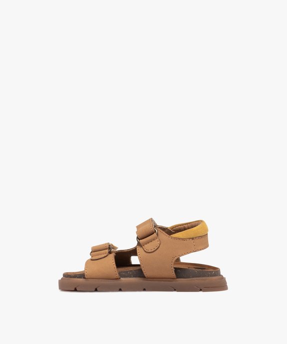 Sandales bébé garçon en cuir suédé avec double scratch - NA! vue3 - NA! - GEMO