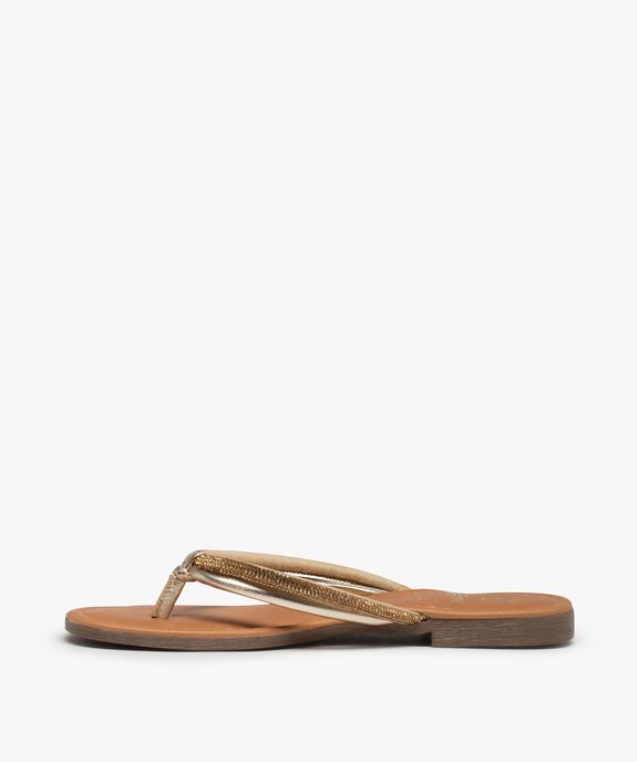 Tongs femme à talon plat et brides strass vue3 - GEMO (CASUAL) - GEMO