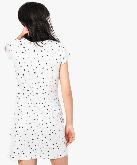 Chemise de nuit imprimée à manches courtes femme vue3 - GEMO 4G FEMME - GEMO