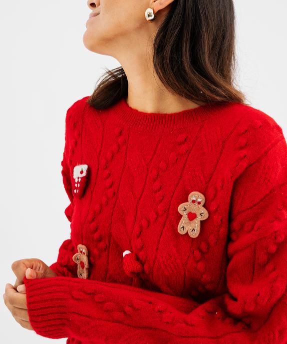 Pull col rond Noël femme vue2 - GEMO(FEMME PAP) - GEMO