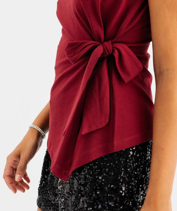 Débardeur asymétrique noué femme vue3 - GEMO 4G FEMME - GEMO