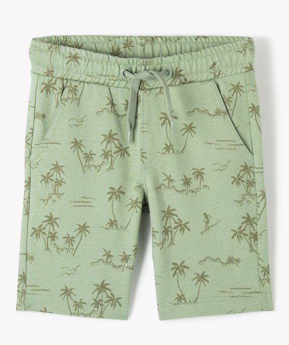 Bermuda garçon en maille imprimée à taille élastiquée vue1 - GEMO (ENFANT) - GEMO