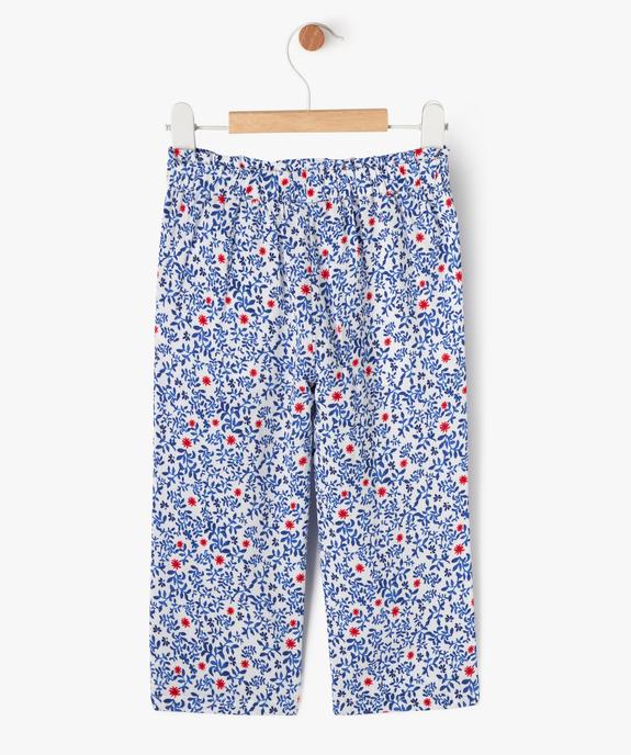 Pantalon fluide à taille élastiquée et imprimé fleuri bébé fille vue3 - GEMO 4G BEBE - GEMO