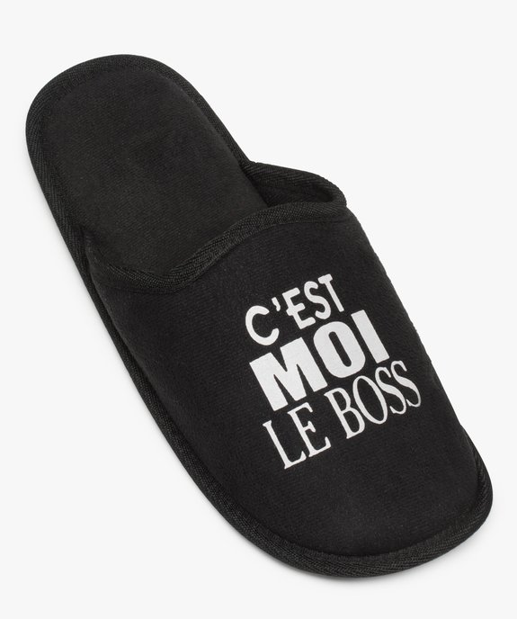 Mules d’intérieur homme avec inscription humoristique vue5 - GEMO(HOMWR HOM) - GEMO