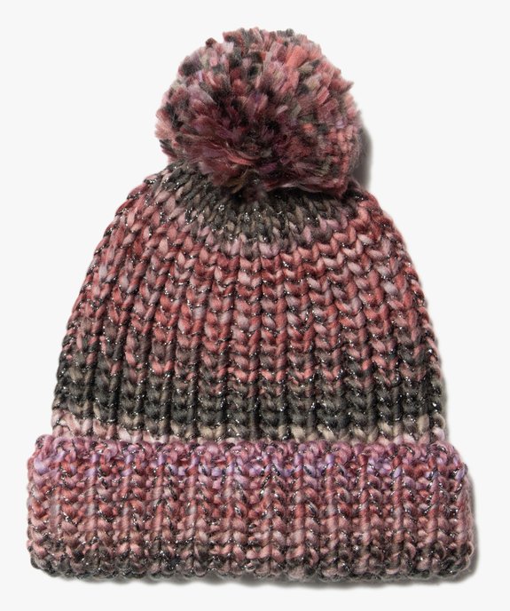 Bonnet femme en maille épaisse multicolore et fil brillant vue1 - GEMO (ACCESS) - GEMO