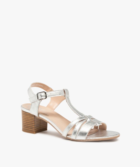 Sandales femme à talon et brides en cuir - Tanéo vue2 - TANEO - GEMO