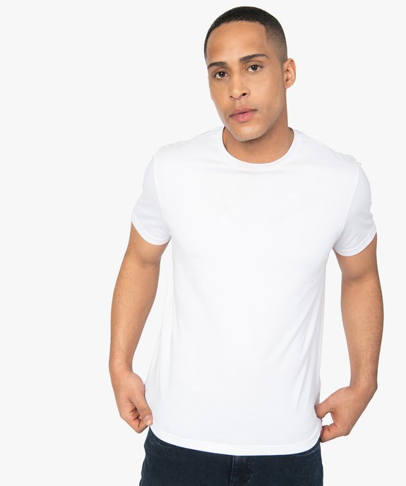 Tee-shirt homme à manches courtes uni vue1 - GEMO 4G HOMME - GEMO