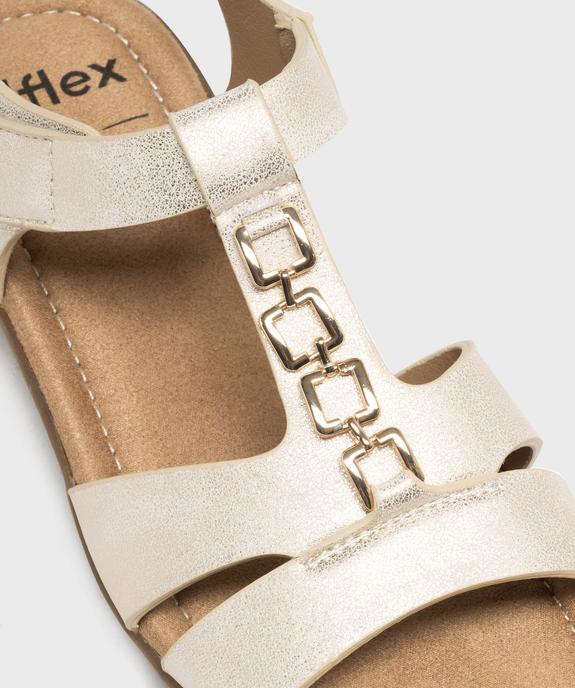 Sandales confort femme avec bijou et fermeture scratch vue6 - G'FLEX - GEMO