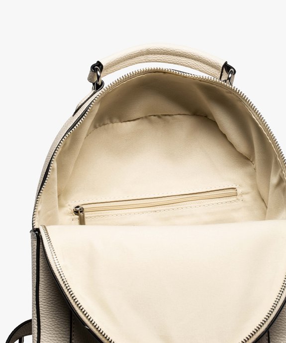 Sac à dos femme de ville à liserés contastants vue3 - GEMO (ACCESS) - GEMO