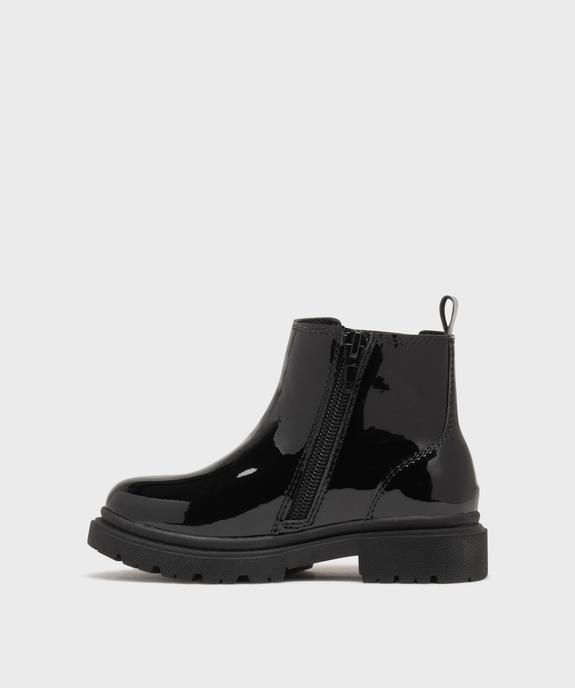 Boots Chelsea vernies à imprimé animal fille vue3 - LOVELY WINGS GEMO FOR GOOD - GEMO