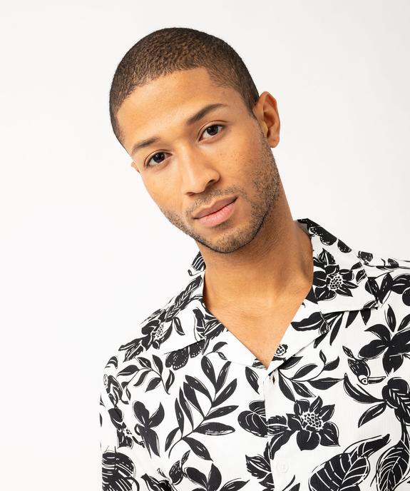 Chemise manches courtes avec col cubain à motif tropical homme vue2 - GEMO 4G HOMME - GEMO