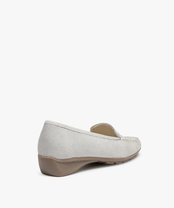 Mocassins femme confort dessus cuir imitation serpent  vue4 - GEMO (CONFORT) - GEMO